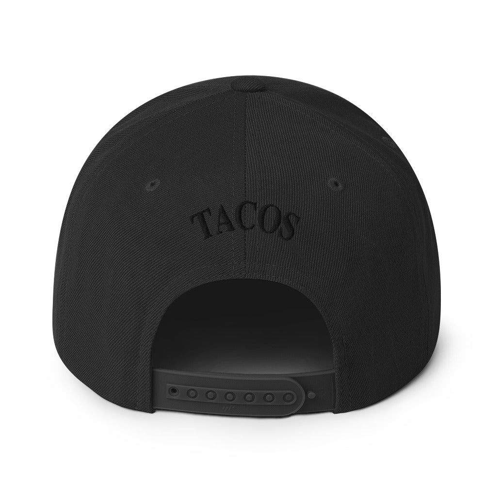 back view of Funny anti-Trump parody hat – Supreme Taco snapback for political humor