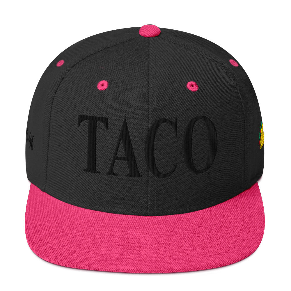 Funny anti-Trump parody hat – Supreme Taco snapback for political humor