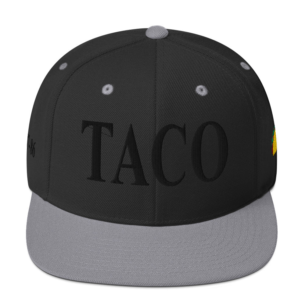Funny anti-Trump parody hat – Supreme Taco snapback for political humor