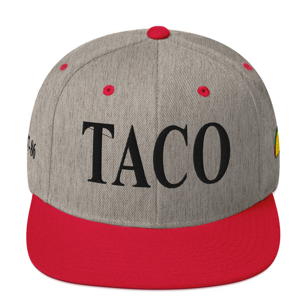 Funny anti-Trump parody hat – Supreme Taco snapback for political humor