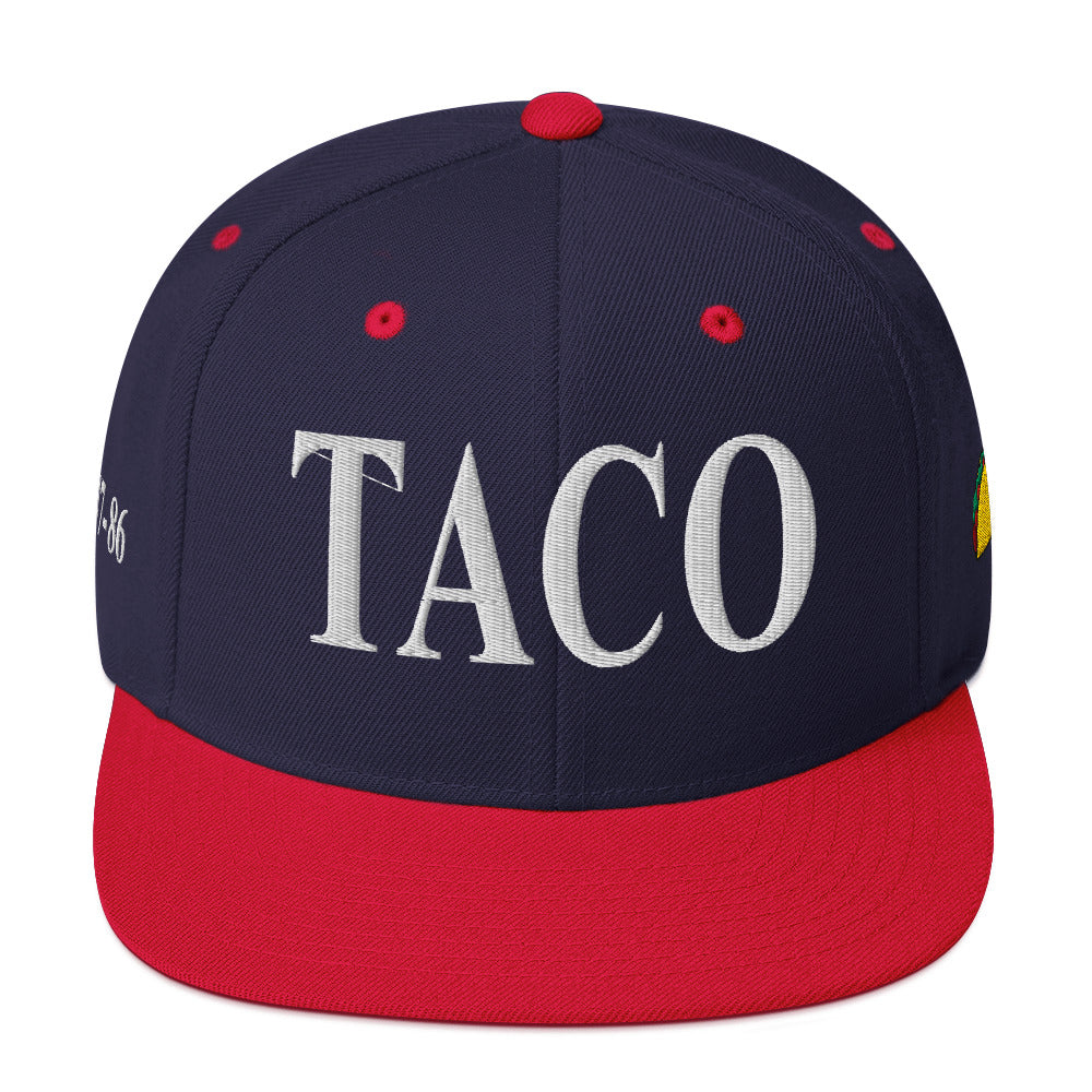 Funny anti-Trump parody hat – Supreme Taco snapback for political humor