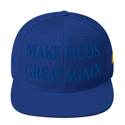 Make Tacos Great Again snapback – anti-Trump parody hat with taco design