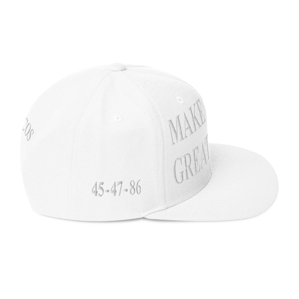 side view of Make Tacos Great Again snapback – anti-Trump parody hat with taco design